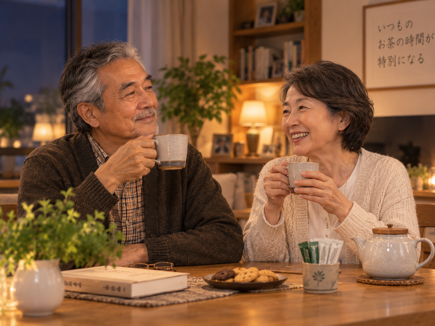 ご夫婦でお茶を楽しむイメージ画像